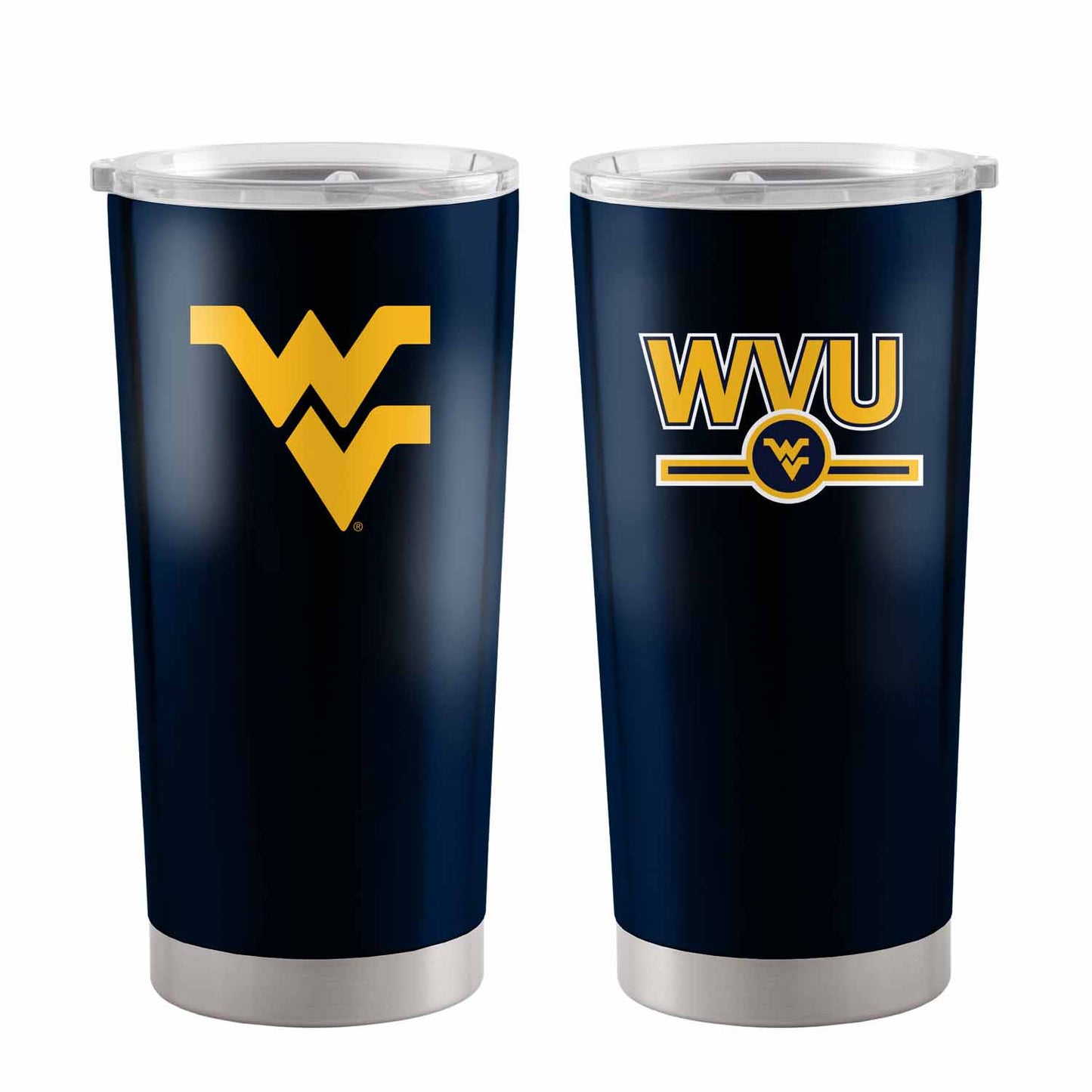 West Virginia Mountaineers NCAA Black Chrome Sunglasses with Visor Clip Bundle - Team Color