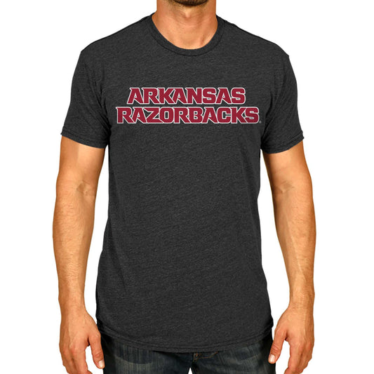 Arkansas Razorbacks Campus Colors NCAA Adult Cotton Blend Charcoal Tagless T-Shirt - Charcoal
