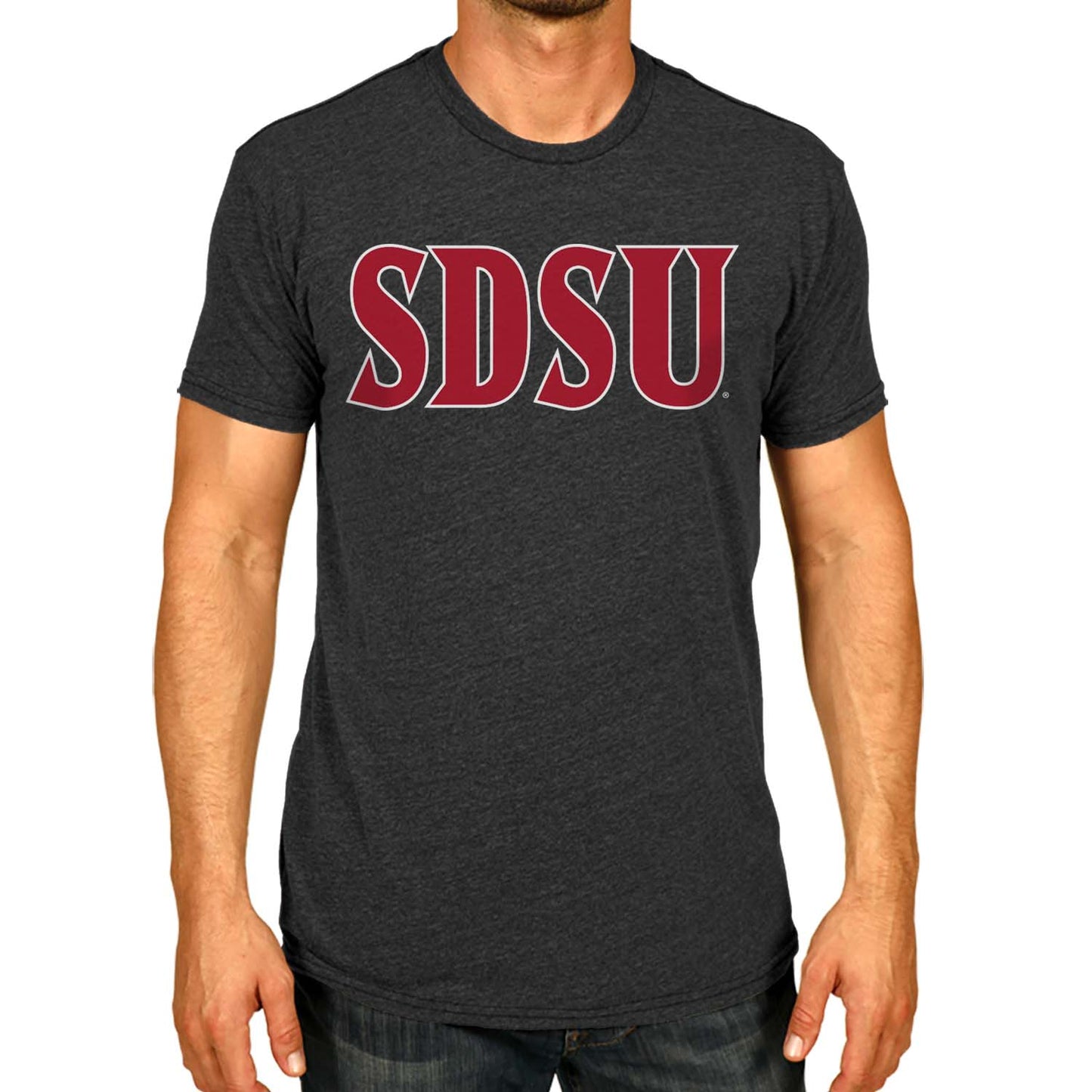 San Diego State Aztecs Campus Colors NCAA Adult Cotton Blend Charcoal Tagless T-Shirt - Charcoal