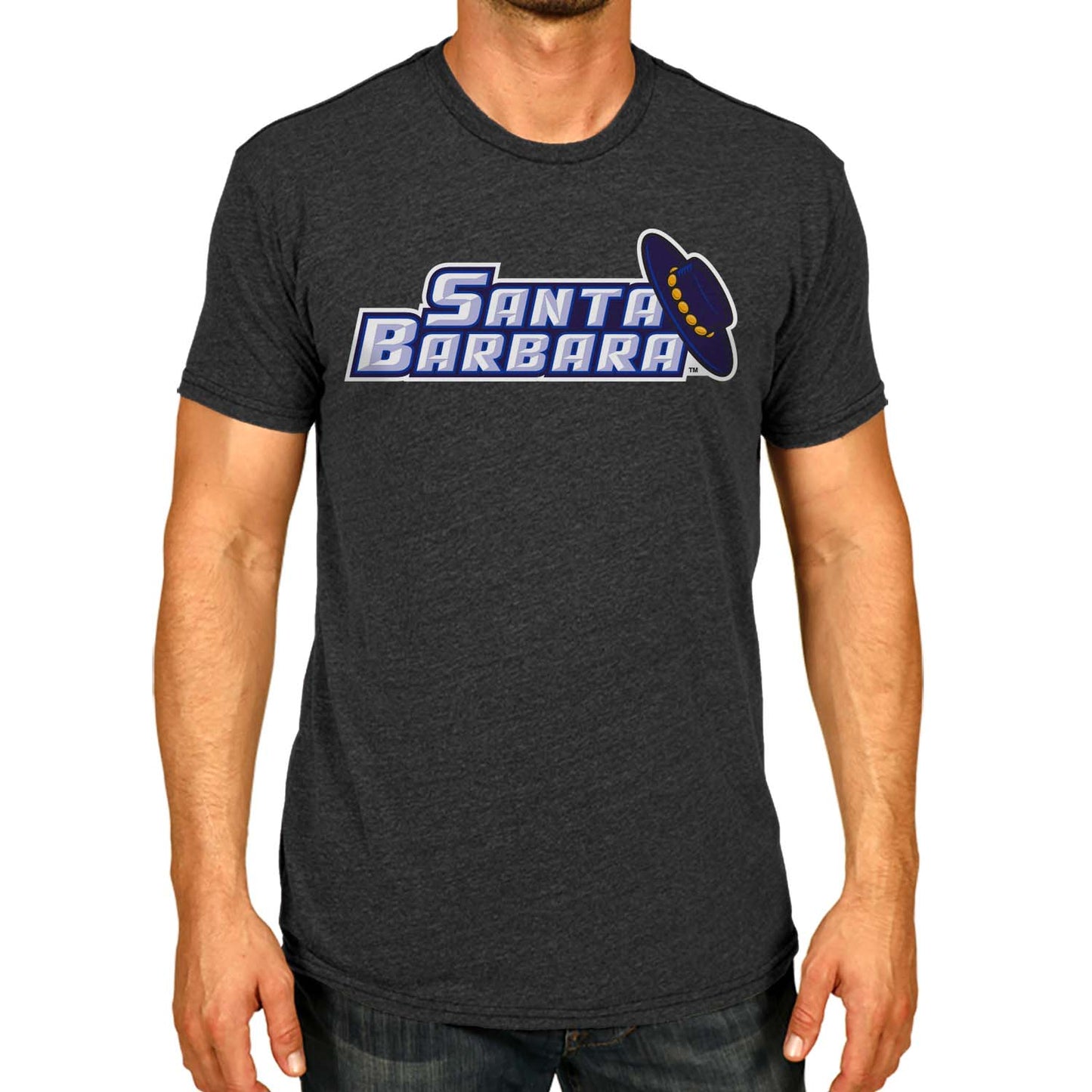 UCSB Gauchos Campus Colors NCAA Adult Cotton Blend Charcoal Tagless T-Shirt - Charcoal