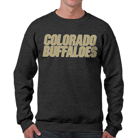 Colorado Buffaloes NCAA Adult Charcoal Crewneck Fleece Sweatshirt - Charcoal