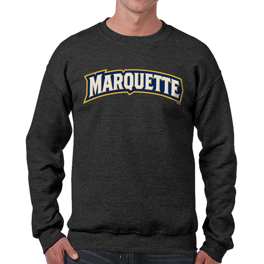 Marquette Golden Eagles NCAA Adult Charcoal Crewneck Fleece Sweatshirt - Charcoal