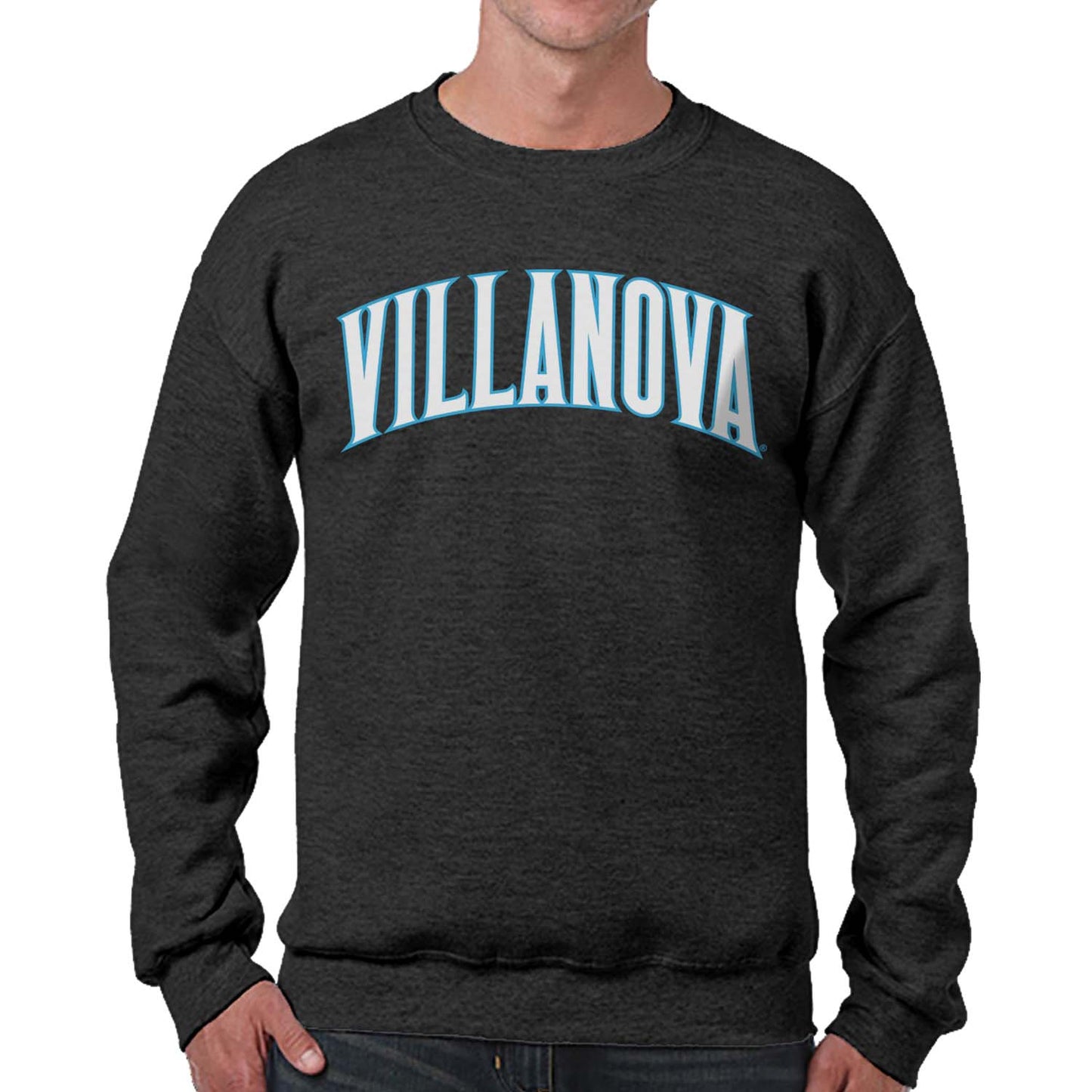 Villanova Wildcats NCAA Adult Charcoal Crewneck Fleece Sweatshirt - Charcoal
