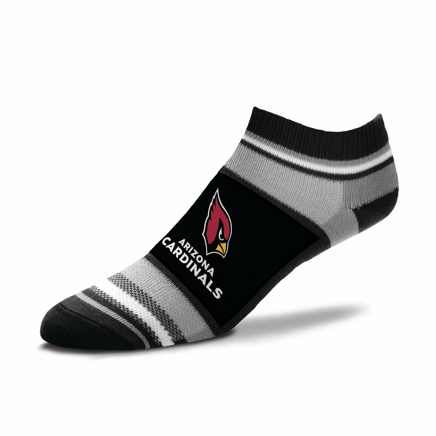 Arizona Cardinals NFL Adult Marquis Addition No Show Socks - Black