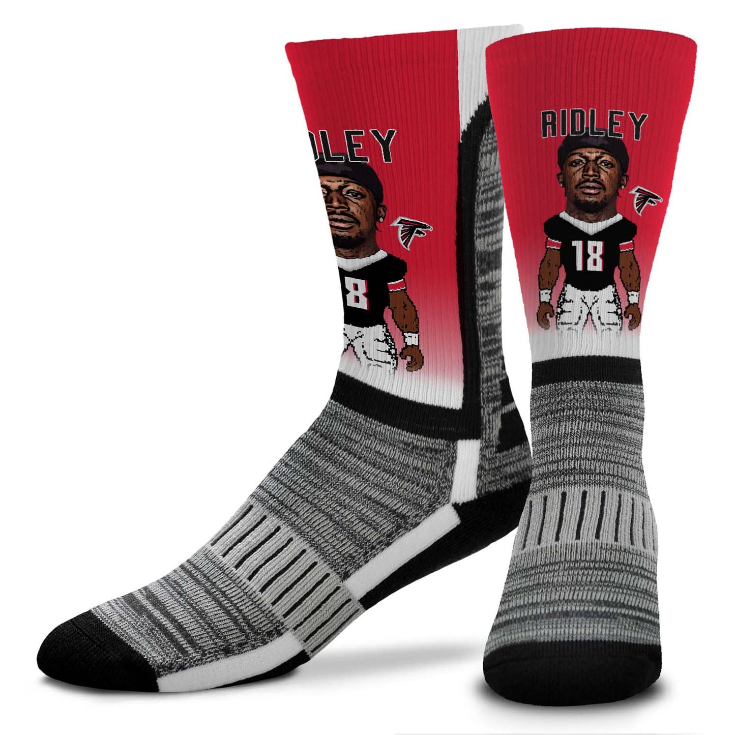 Atlanta Falcons FBF NFL Adult V Curve MVP Player Crew Socks - Red