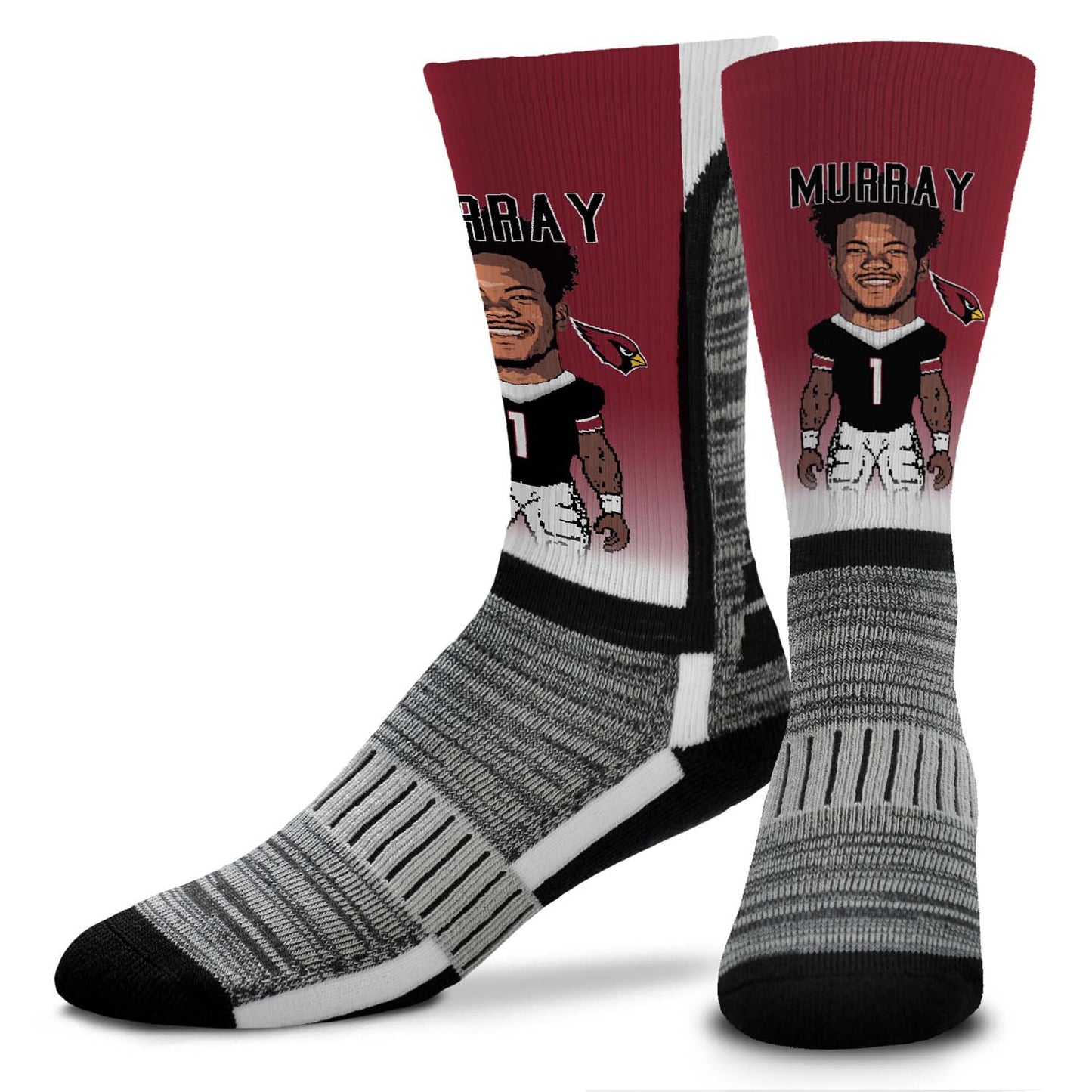 Arizona Cardinals FBF NFL Adult V Curve MVP Player Crew Socks - Cardinal