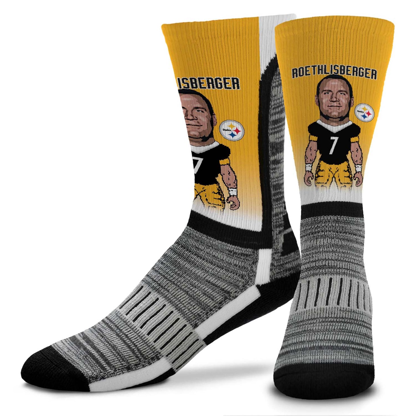 Pittsburgh Steelers FBF NFL Adult V Curve MVP Player Crew Socks - Gold