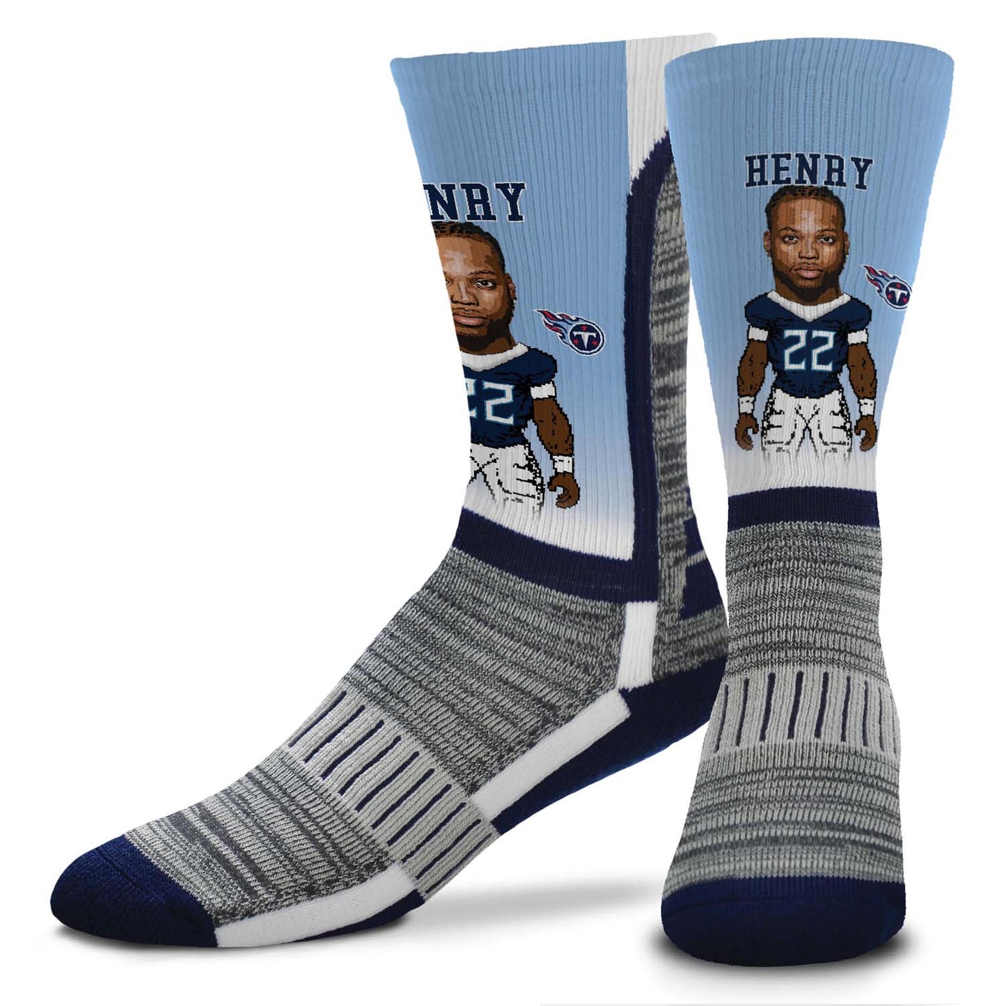 Tennessee Titans NFL Adult V Curve MVP Player Crew Socks - Light Blue #22