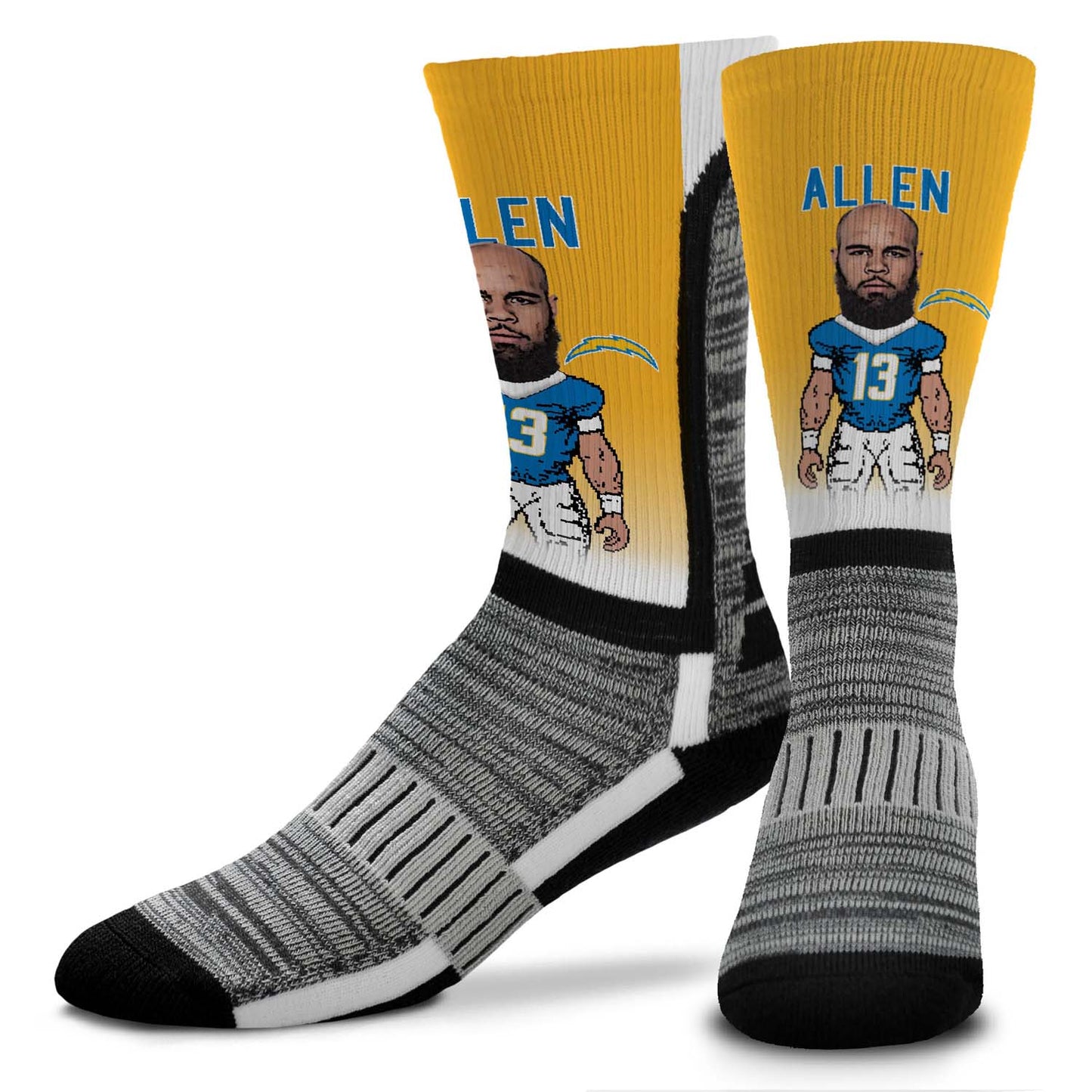 Los Angeles Chargers FBF NFL V Curve Socks - Gold