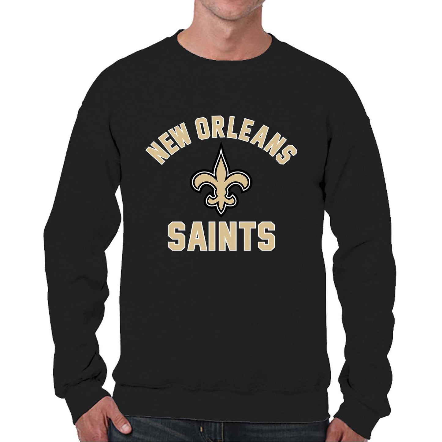 New Orleans Saints NFL Adult Gameday Football Crewneck Sweatshirt - Black
