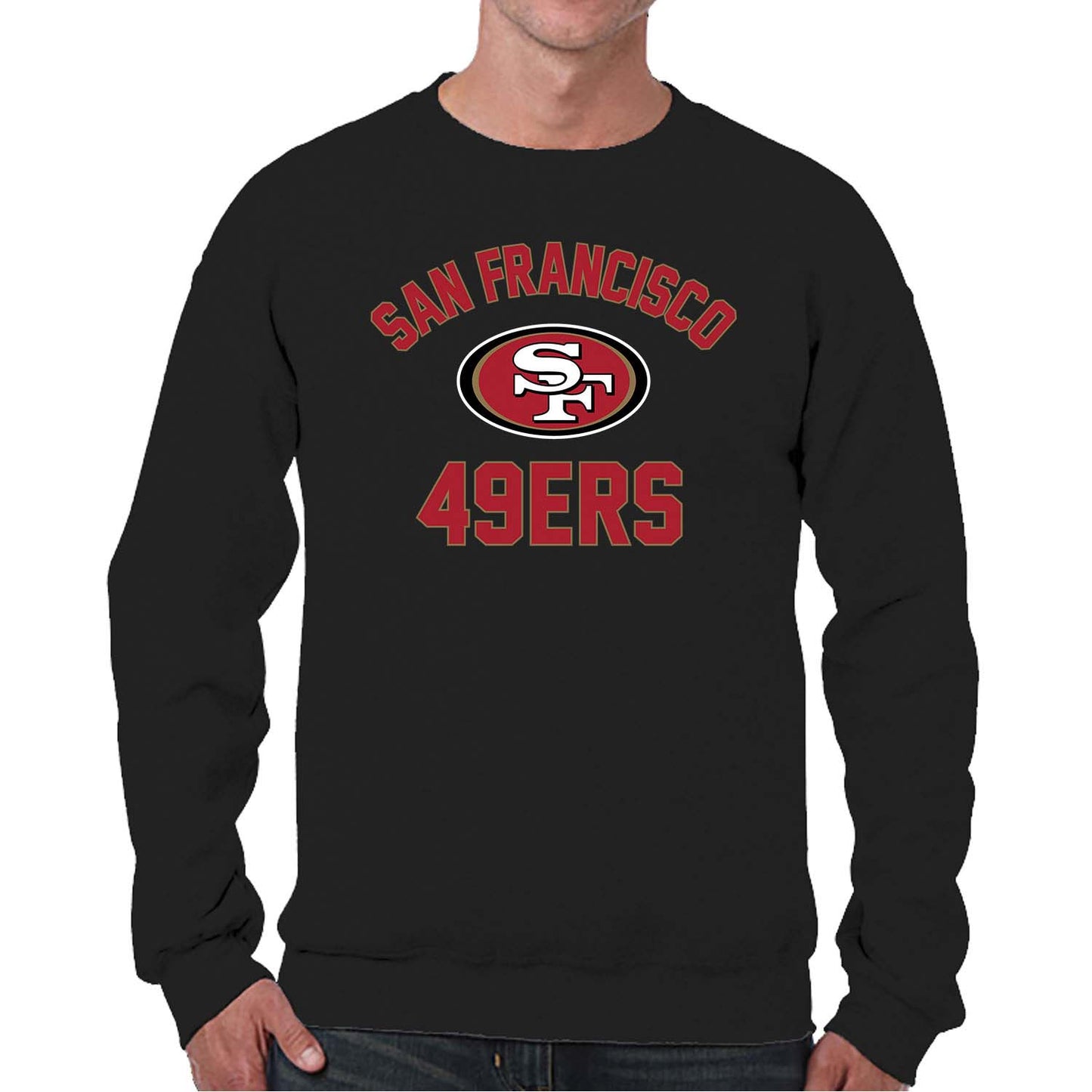 San Francisco 49ers NFL Adult Gameday Football Crewneck Sweatshirt - Black
