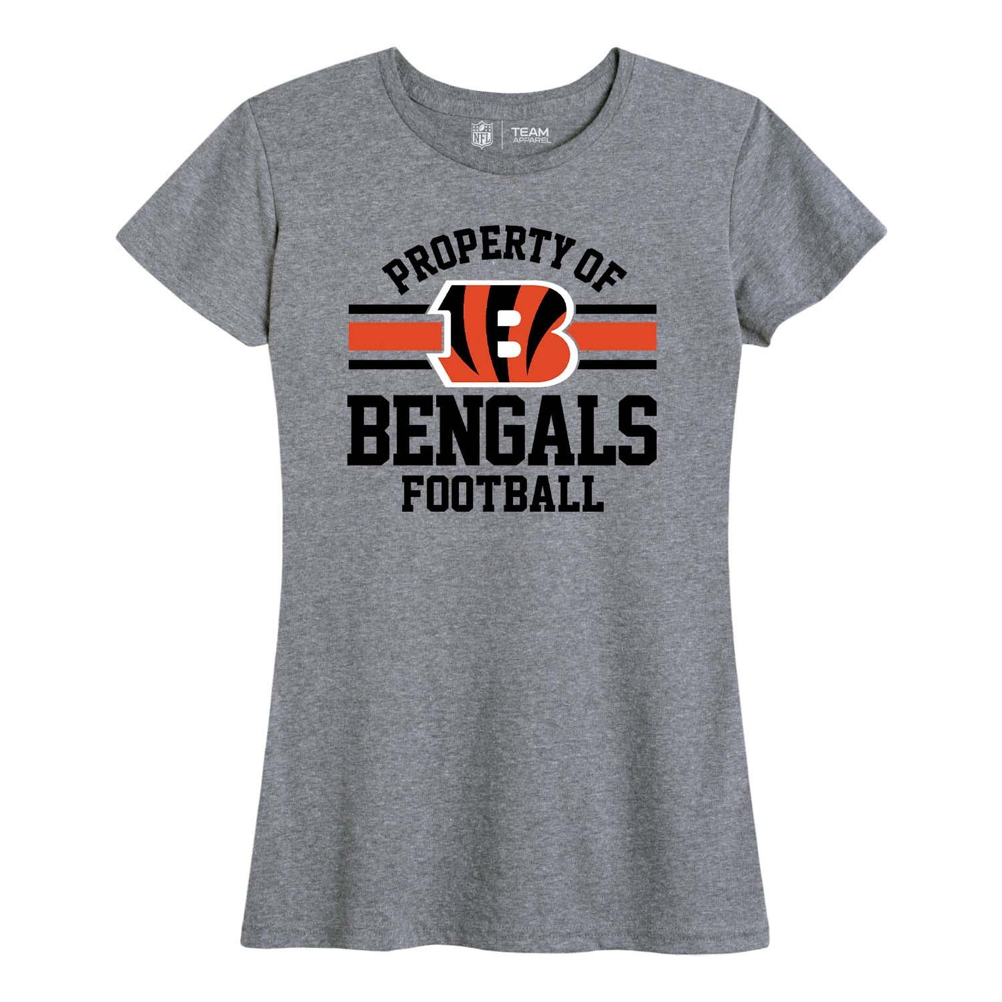 Cincinnati Bengals NFL Womens Short Sleeve Property of Tshirt - Gray