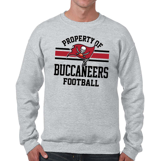 Tampa Bay Buccaneers NFL Adult Property Of Crewneck Fleece Sweatshirt - Sport Gray