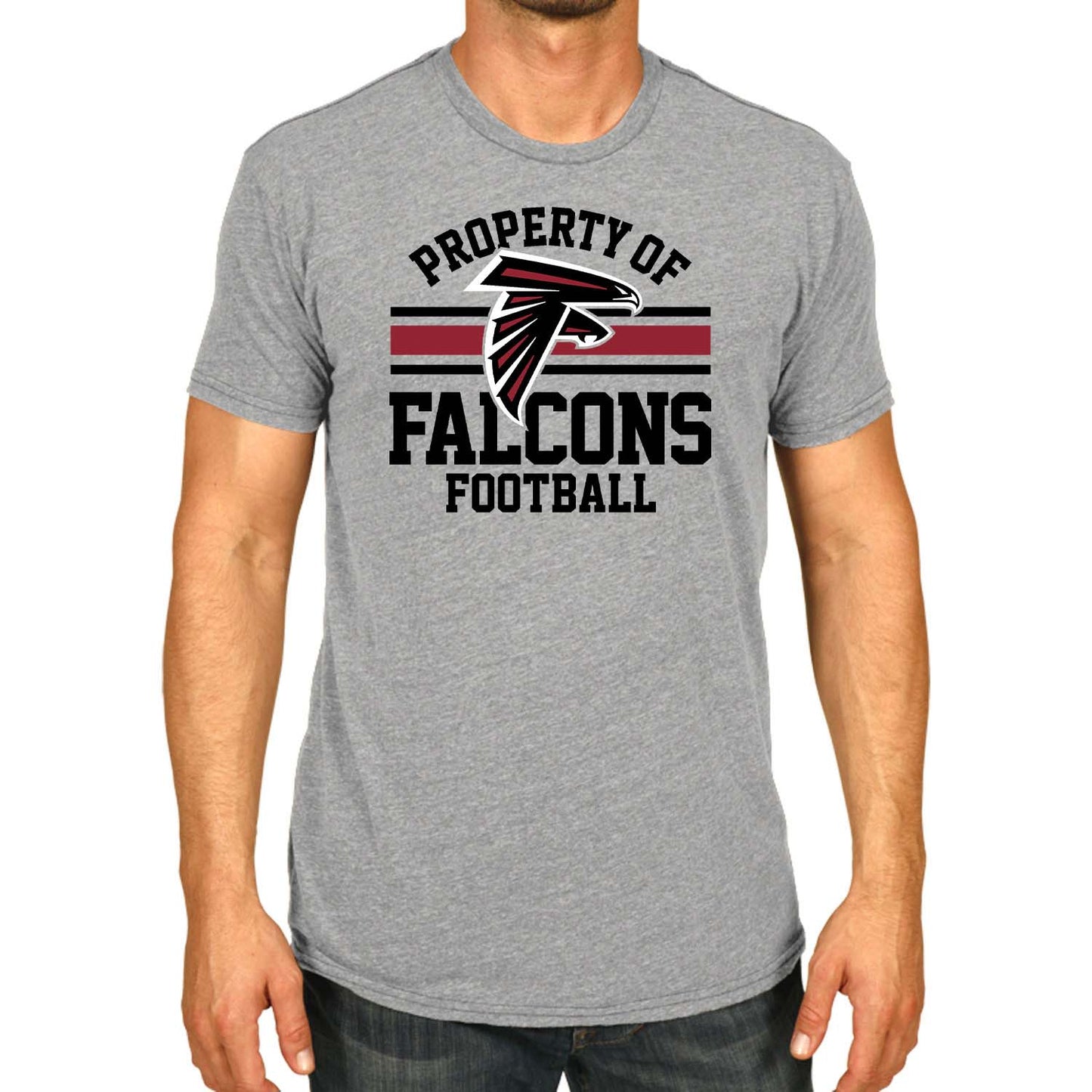Atlanta Falcons NFL Adult Property Of T-Shirt - Sport Gray