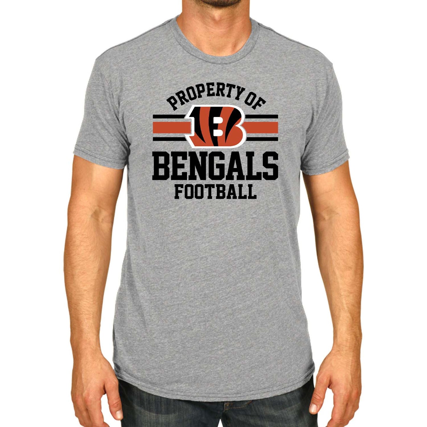 Cincinnati Bengals NFL Adult Property Of T-Shirt - Sport Gray