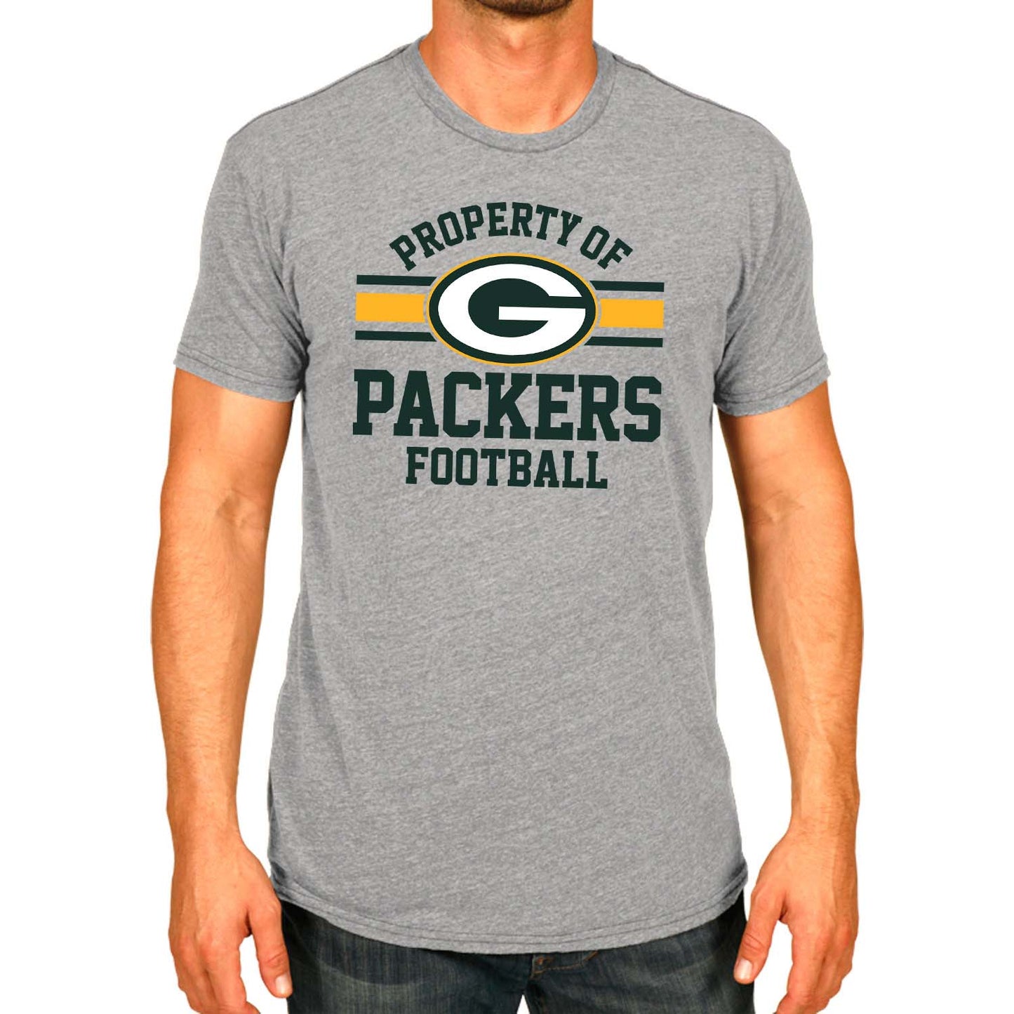 Green Bay Packers NFL Adult Property Of T-Shirt - Sport Gray