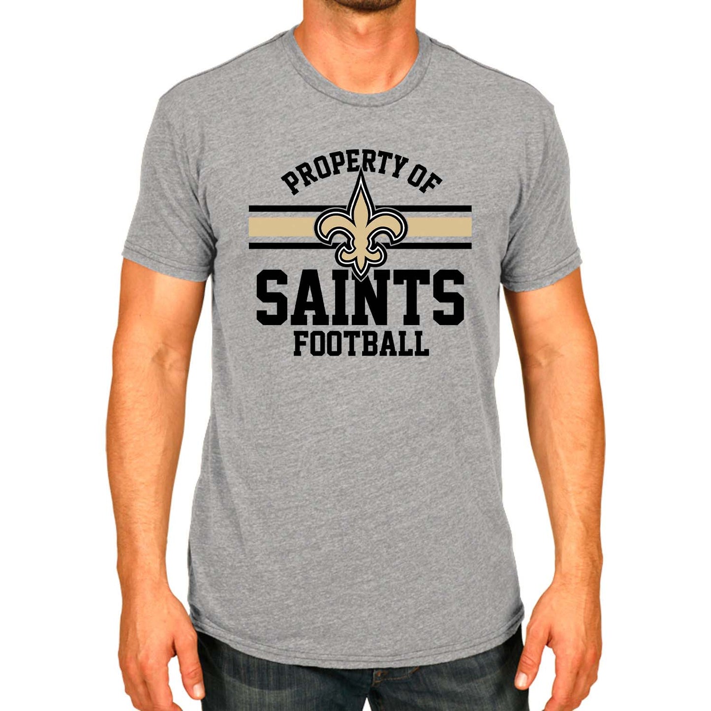 New Orleans Saints NFL Adult Property Of T-Shirt - Sport Gray
