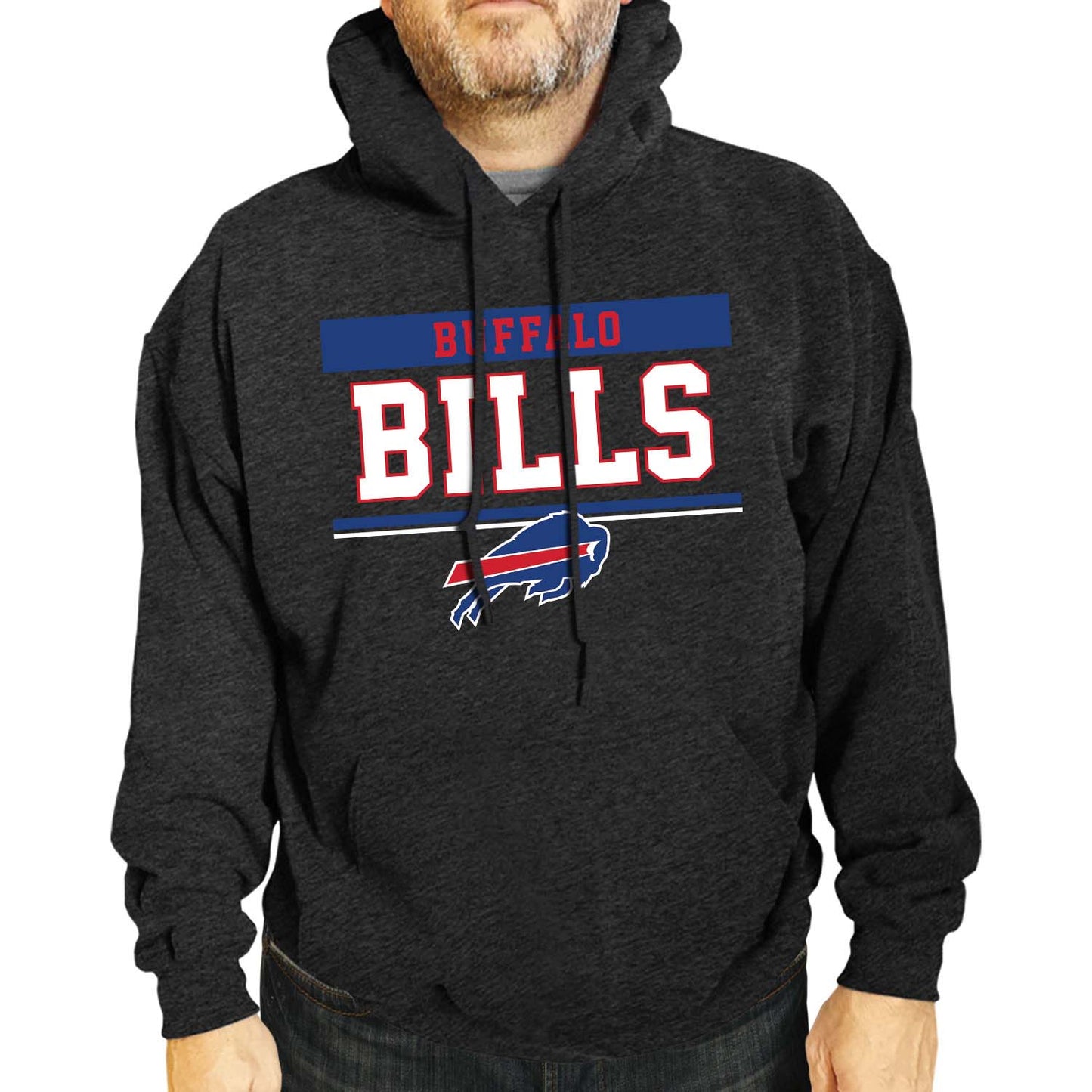 Buffalo Bills NFL Adult Gameday Charcoal Hooded Sweatshirt - Charcoal