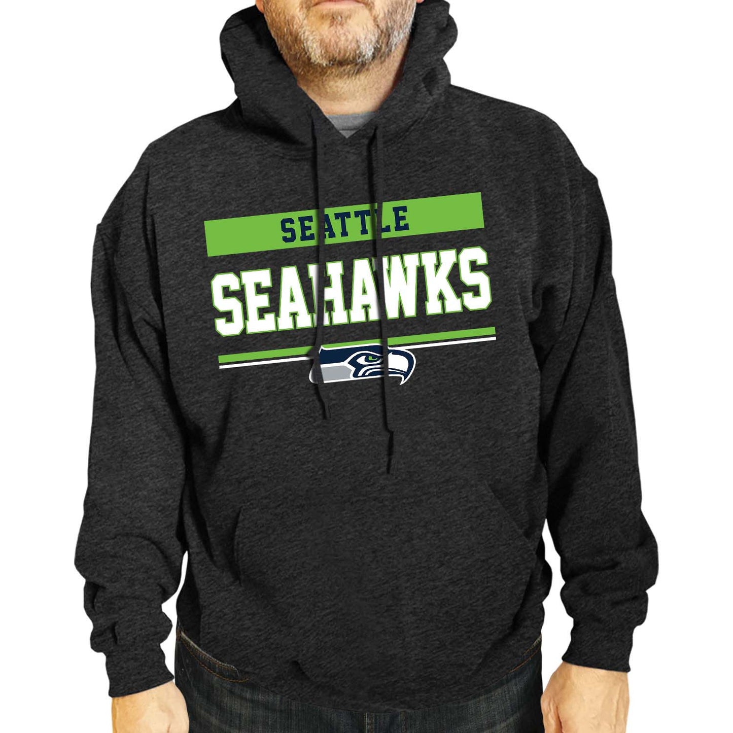 Seattle Seahawks NFL Adult Gameday Charcoal Hooded Sweatshirt - Charcoal