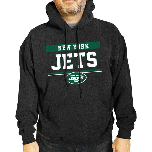 New York Jets NFL Adult Gameday Charcoal Hooded Sweatshirt - Charcoal