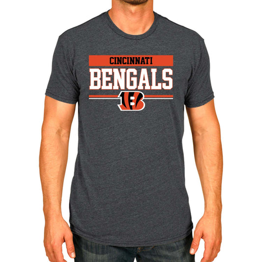 Cincinnati Bengals NFL Adult Team Block Tagless T-Shirt - Charcoal