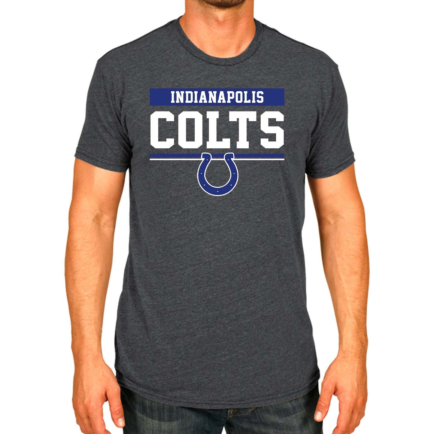 Indianapolis Colts NFL Adult Team Block Tagless T-Shirt - Charcoal