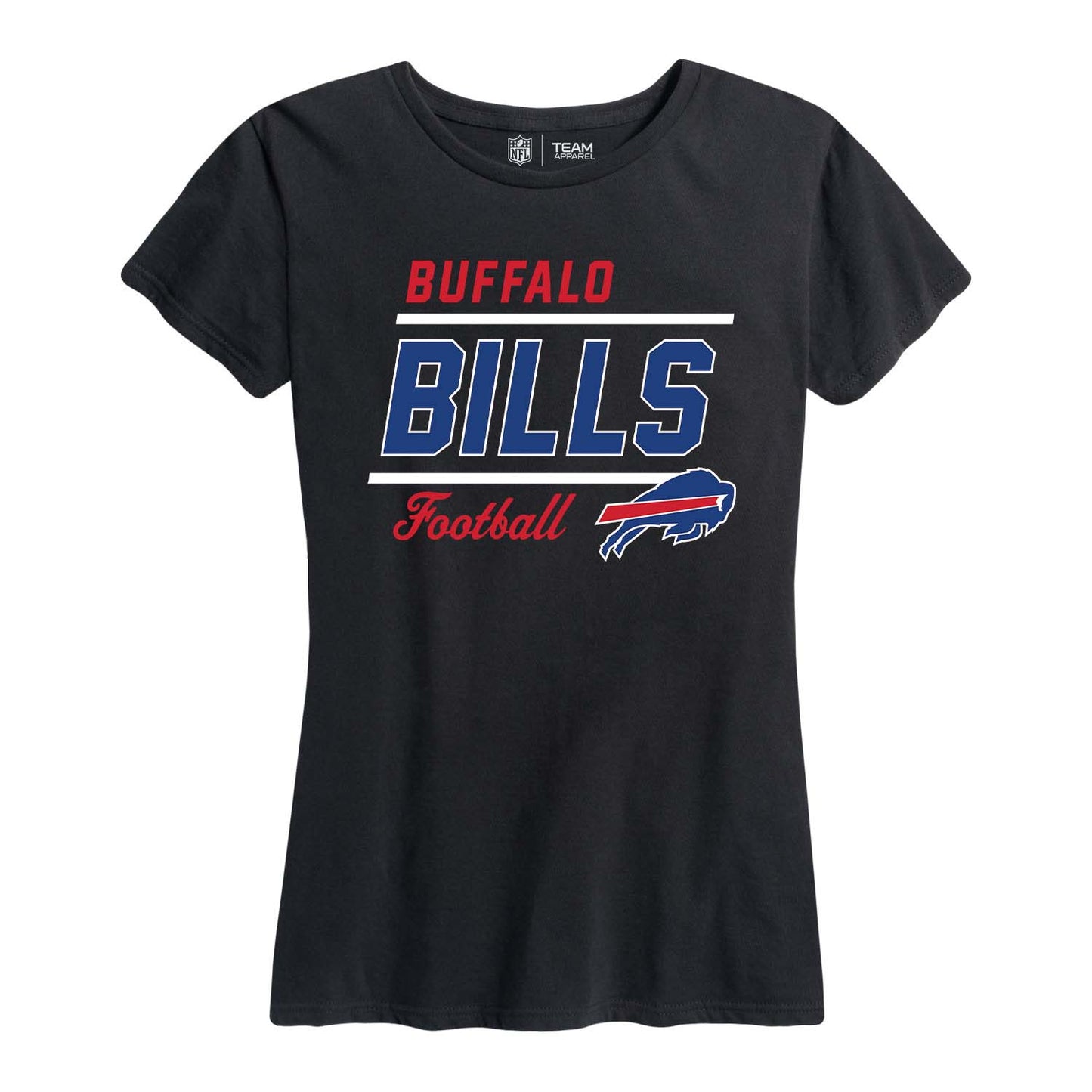Buffalo Bills NFL Womens Plus Size Relaxed Fit T-Shirt - Black