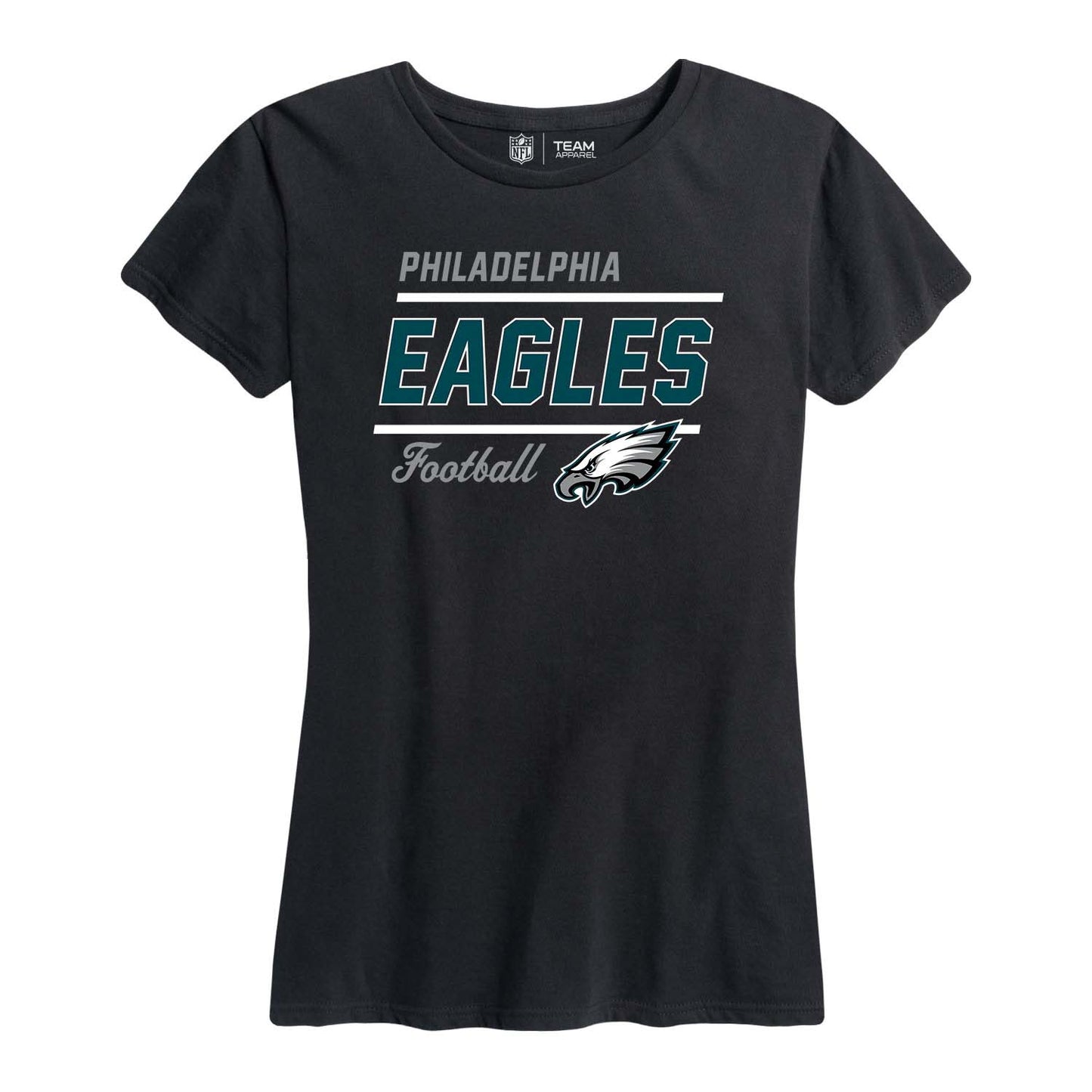 Philadelphia Eagles NFL Womens Plus Size Relaxed Fit T-Shirt - Black
