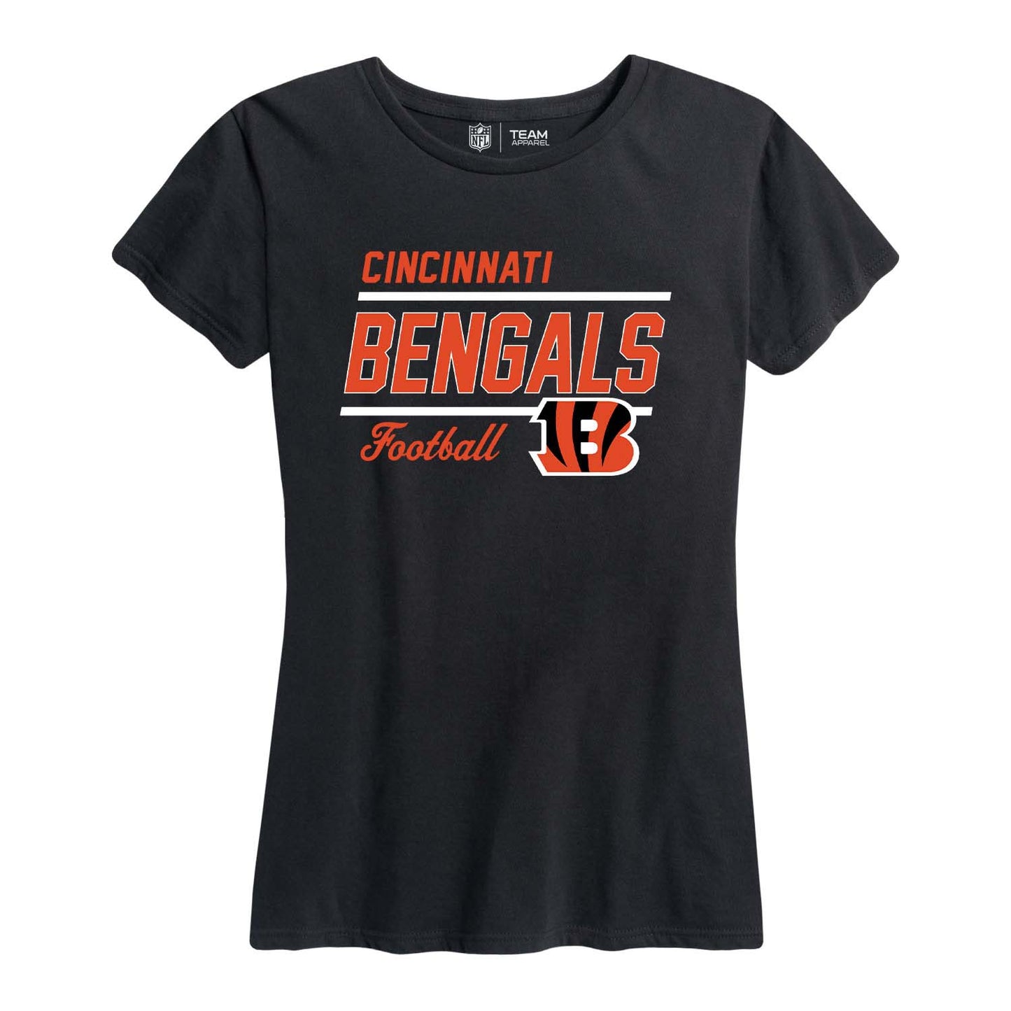 Cincinnati Bengals NFL Womens Plus Size Relaxed Fit T-Shirt - Black
