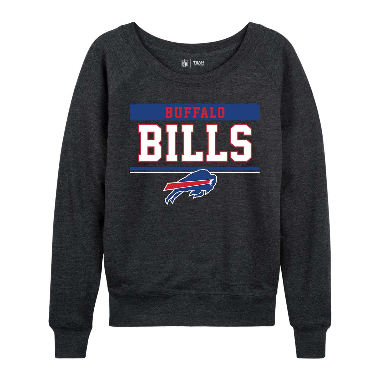 Buffalo Bills NFL Womens Charcoal Crew Neck Football Apparel - Charcoal