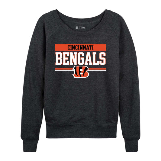 Cincinnati Bengals NFL Womens Charcoal Crew Neck Football Apparel - Charcoal