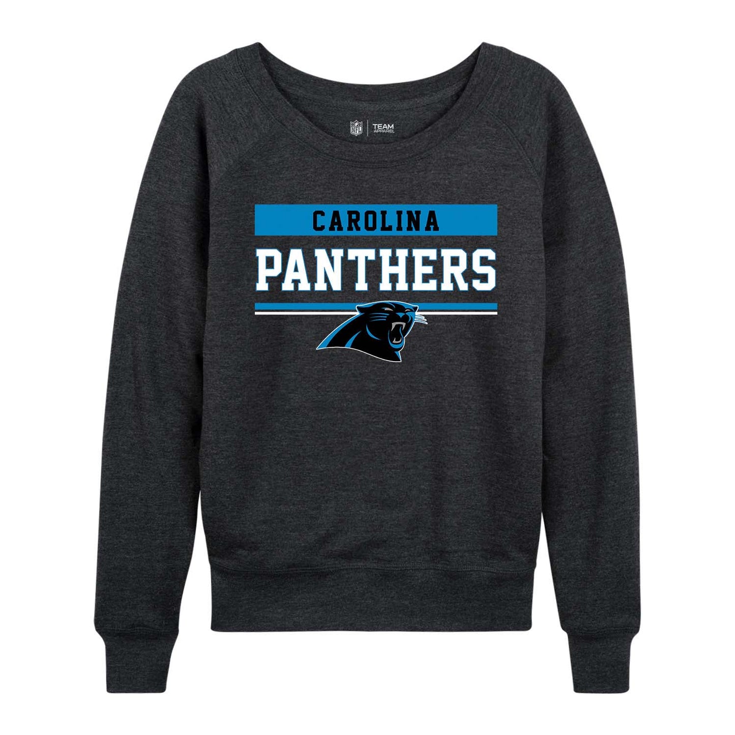 Carolina Panthers NFL Womens Charcoal Crew Neck Football Apparel - Charcoal