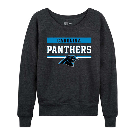 Carolina Panthers NFL Womens Charcoal Crew Neck Football Apparel - Charcoal