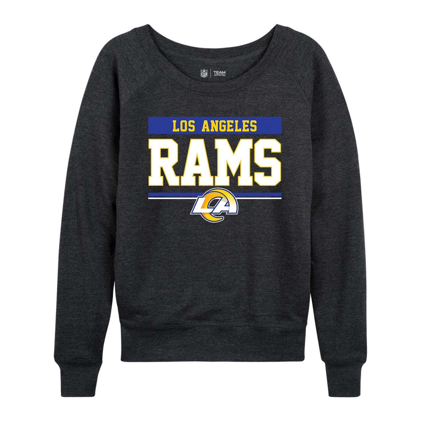 Los Angeles Rams NFL Womens Charcoal Crew Neck Football Apparel - Charcoal