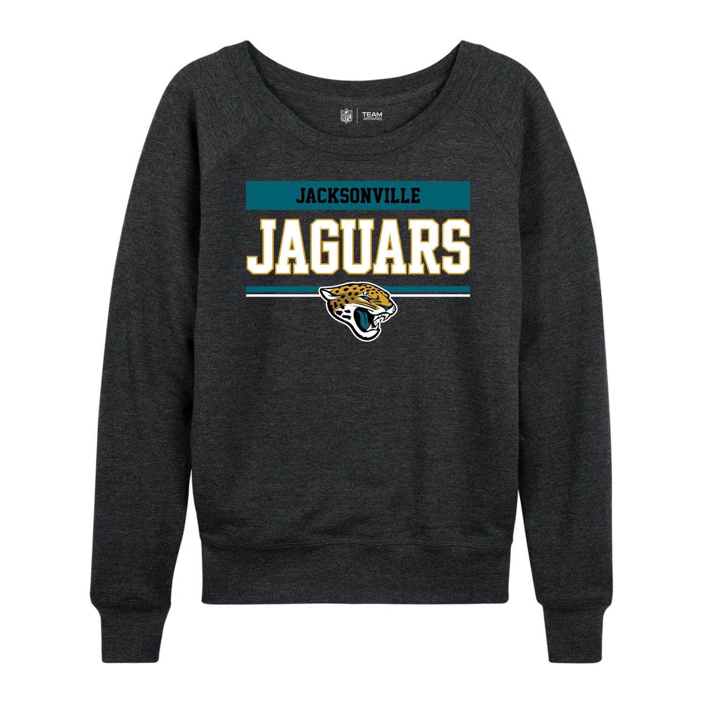 Jacksonville Jaguars NFL Womens Charcoal Crew Neck Football Apparel - Charcoal