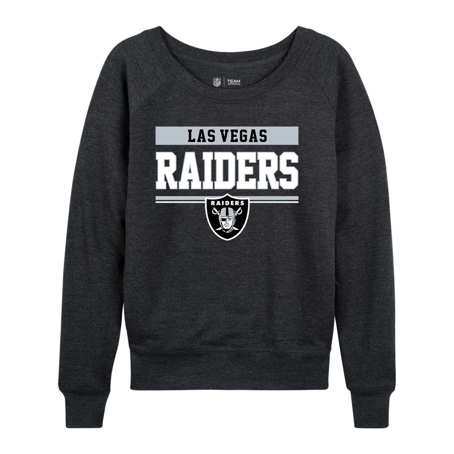 Las Vegas Raiders NFL Womens Charcoal Crew Neck Football Apparel - Charcoal