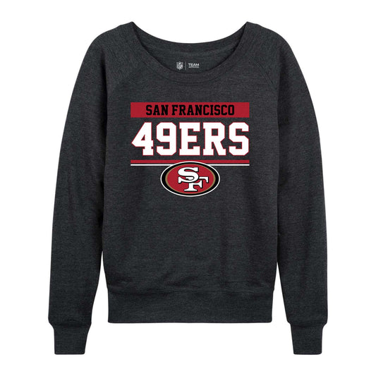 San Francisco 49ers NFL Womens Charcoal Crew Neck Football Apparel - Charcoal