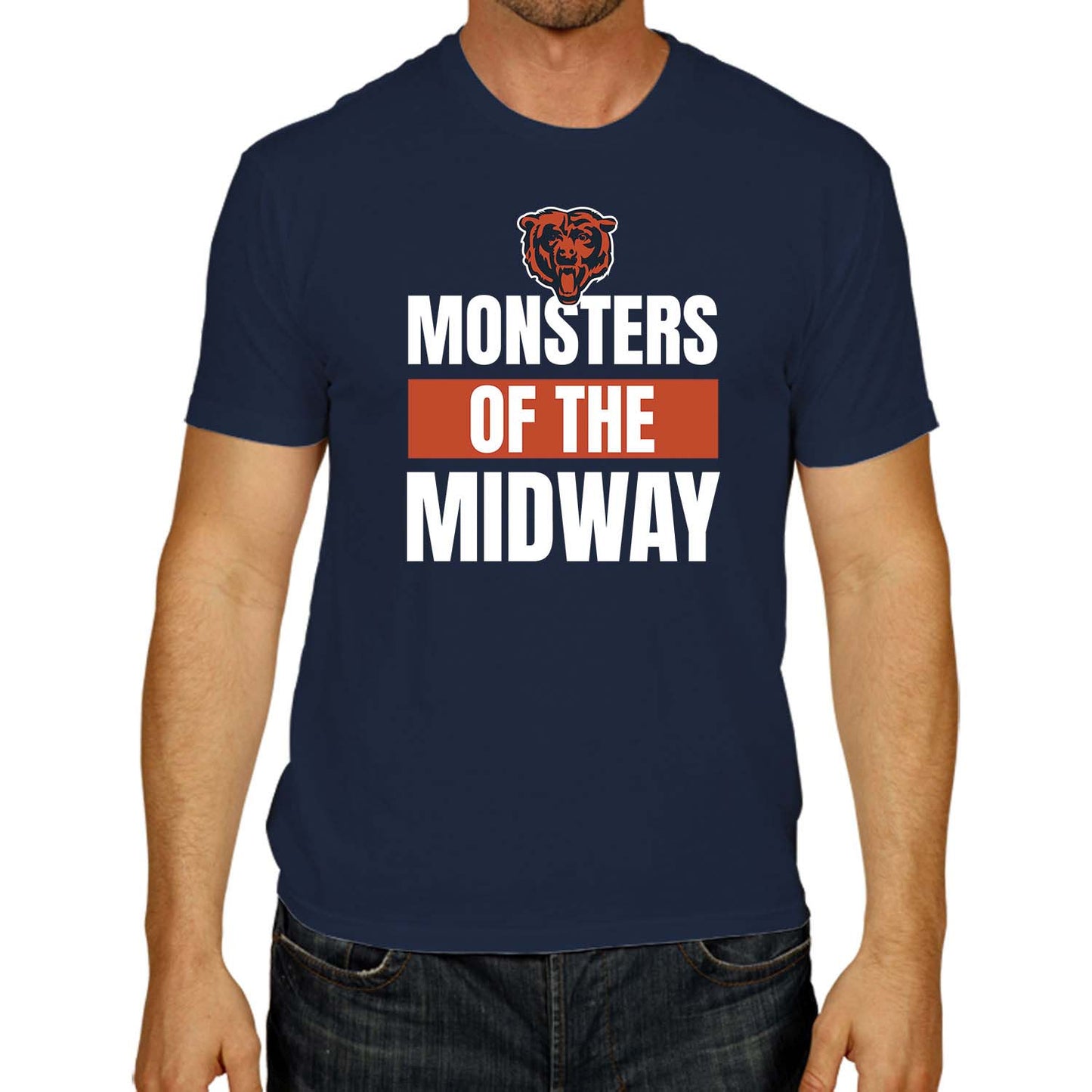 Chicago Bears NFL Adult Team Slogan Unisex T-Shirt - Navy