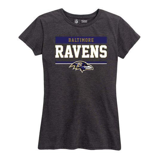 Baltimore Ravens NFL Women's Team Block Charcoal Tagless T-Shirt - Charcoal