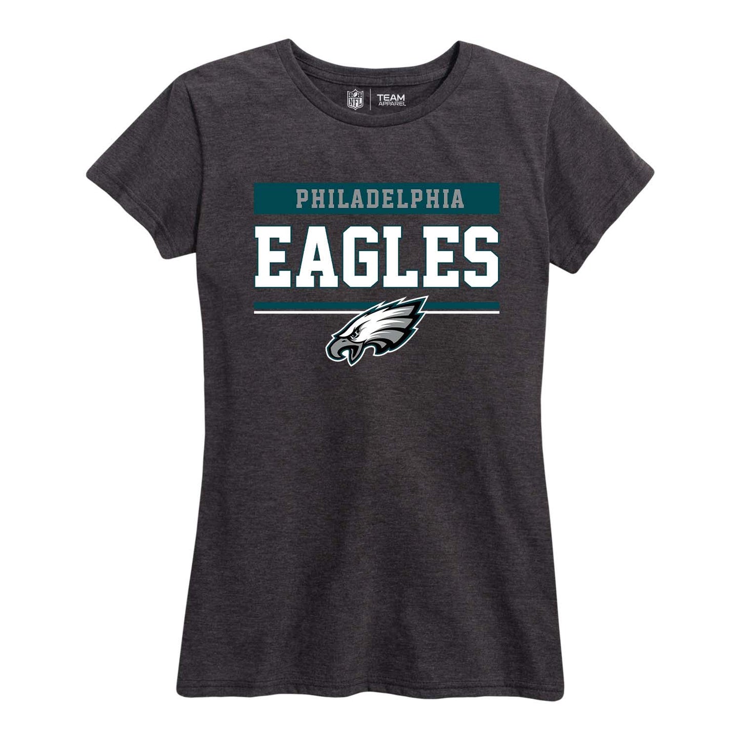 Philadelphia Eagles NFL Women's Team Block Charcoal Tagless T-Shirt - Charcoal