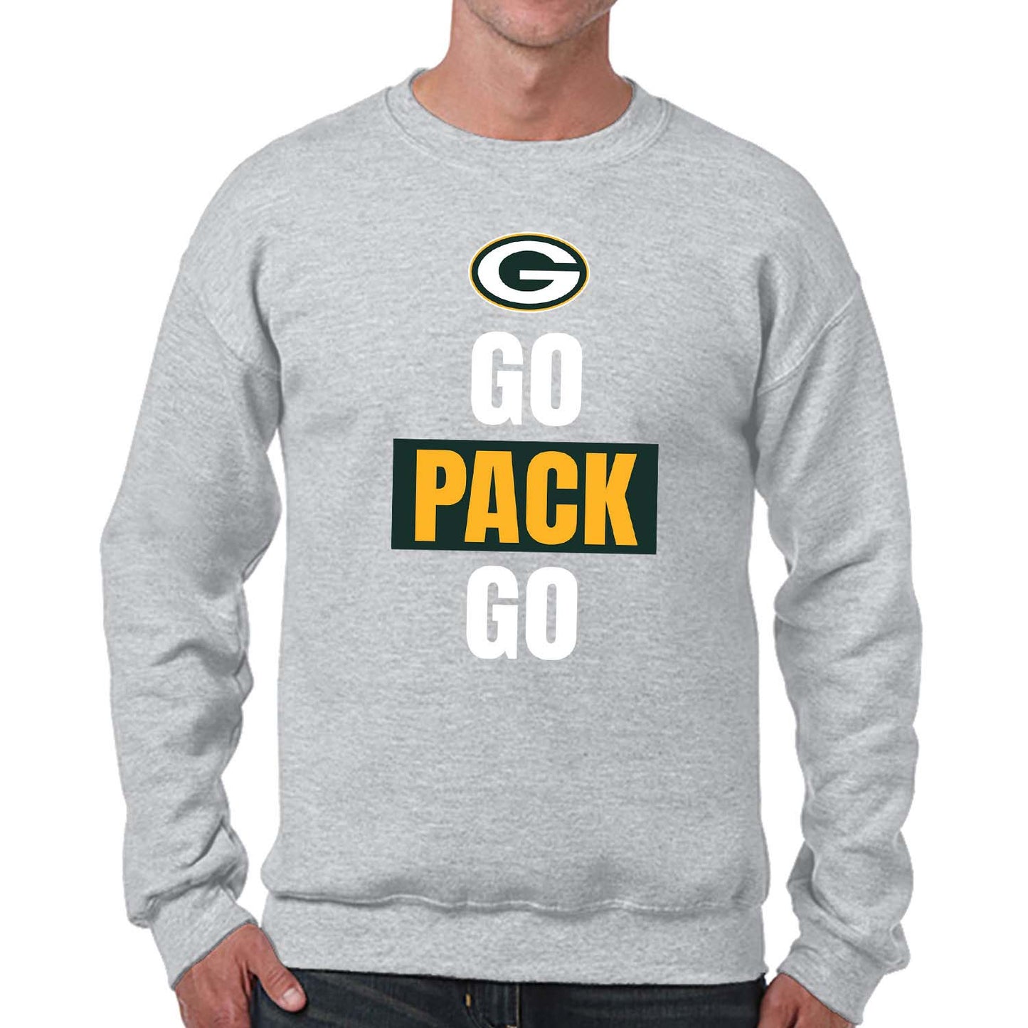 Green Bay Packers NFL Adult Slogan Crewneck Sweatshirt - Sport Gray