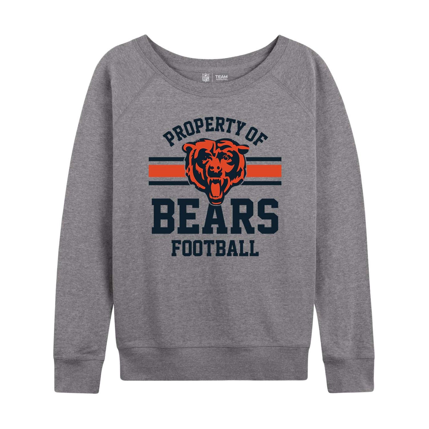 Chicago Bears NFL Womens Property of Lighweight Crew Neck - Sport Gray