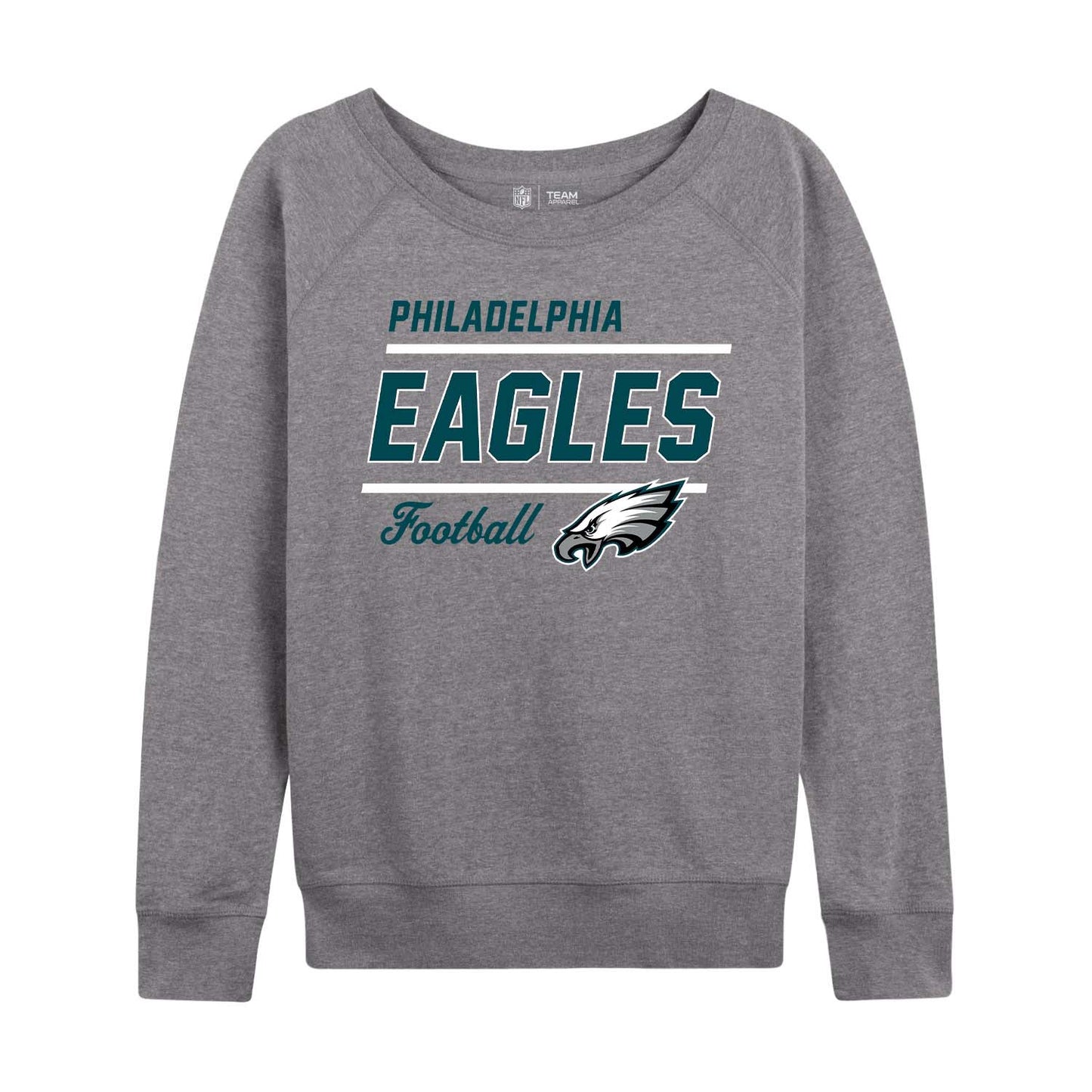 Philadelphia Eagles NFL Womens Crew Neck Light Weight - Sport Gray