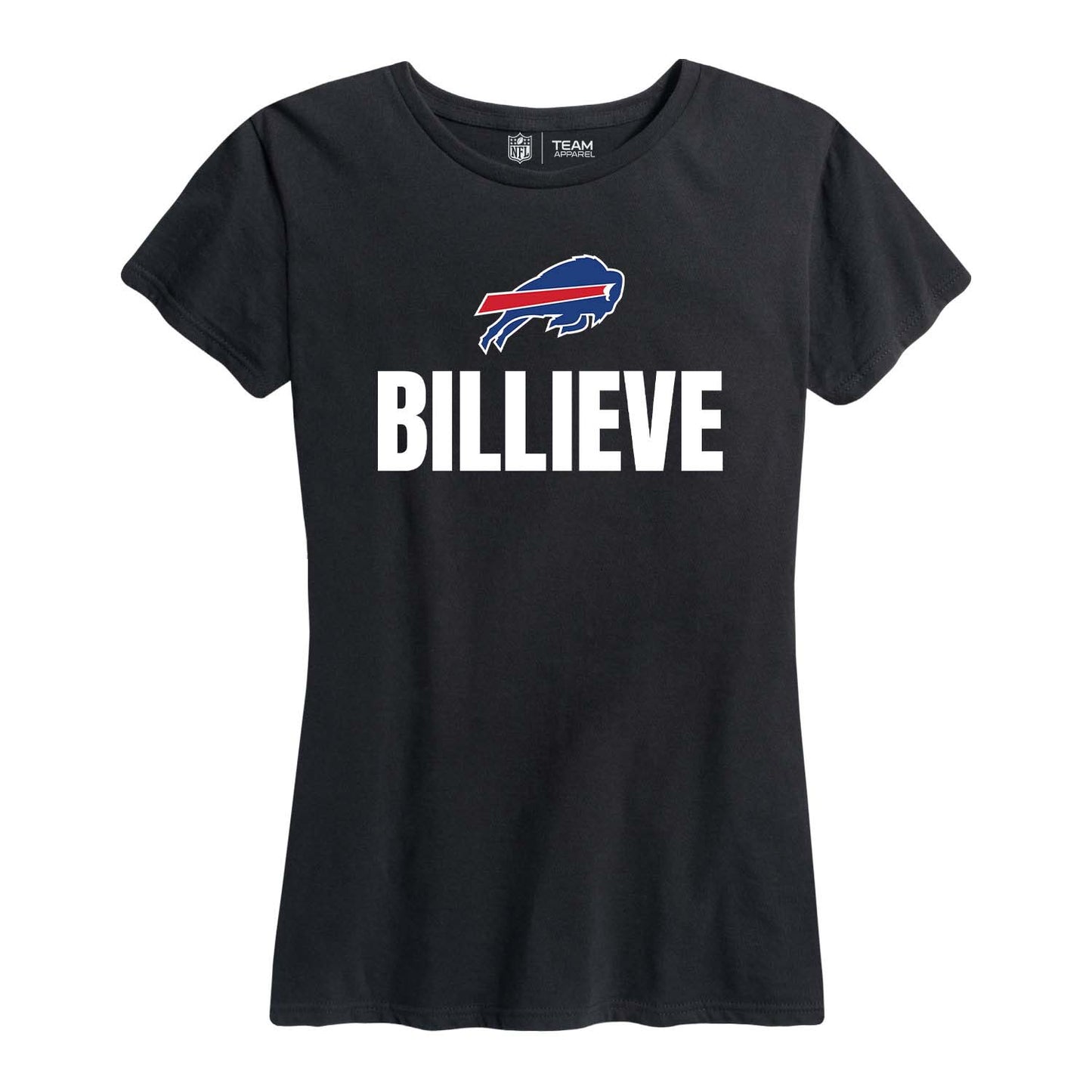 Buffalo Bills NFL Womens Plus Size Team Slogan Short Sleeve T-Shirt - Black