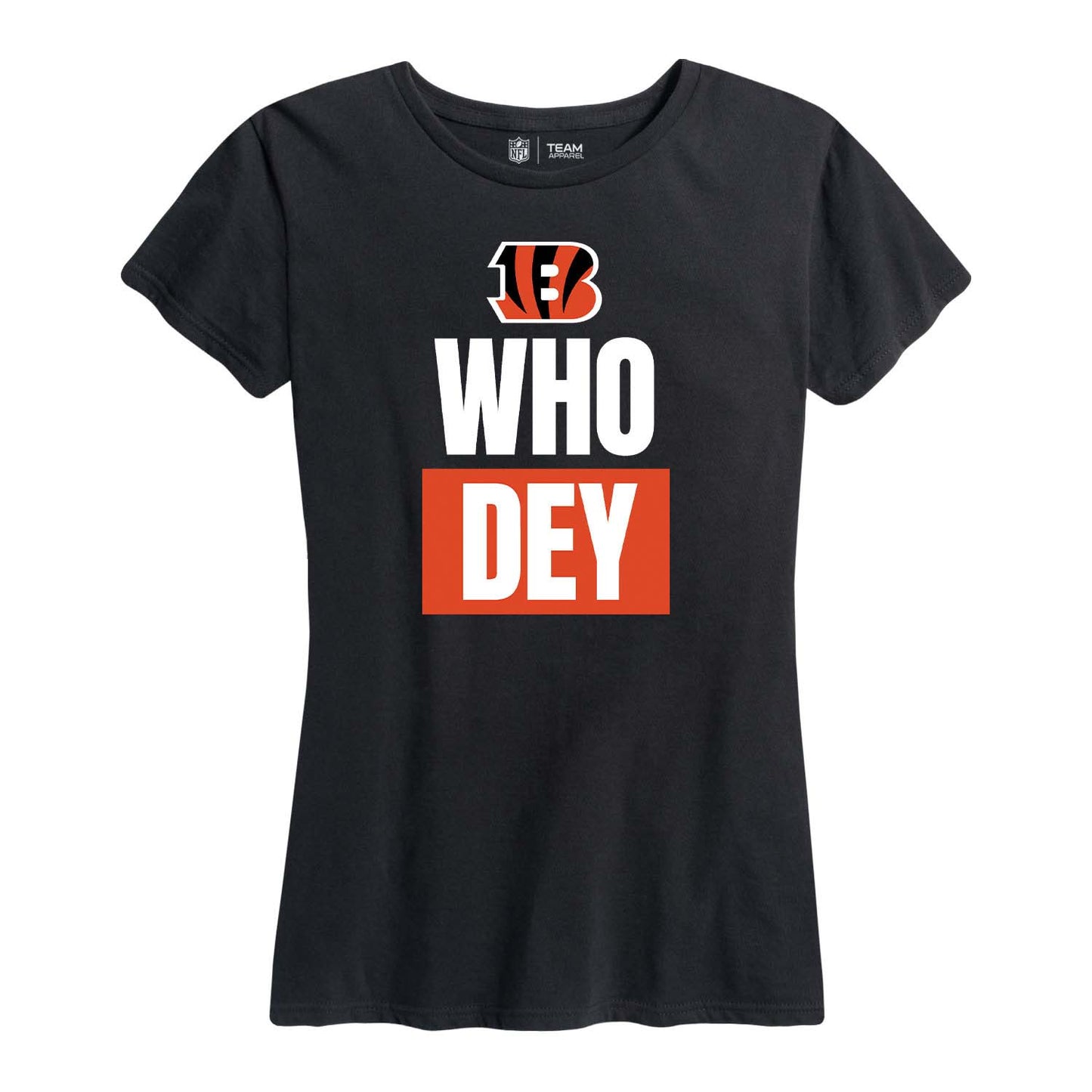 Cincinnati Bengals NFL Womens Plus Size Team Slogan Short Sleeve T-Shirt - Black