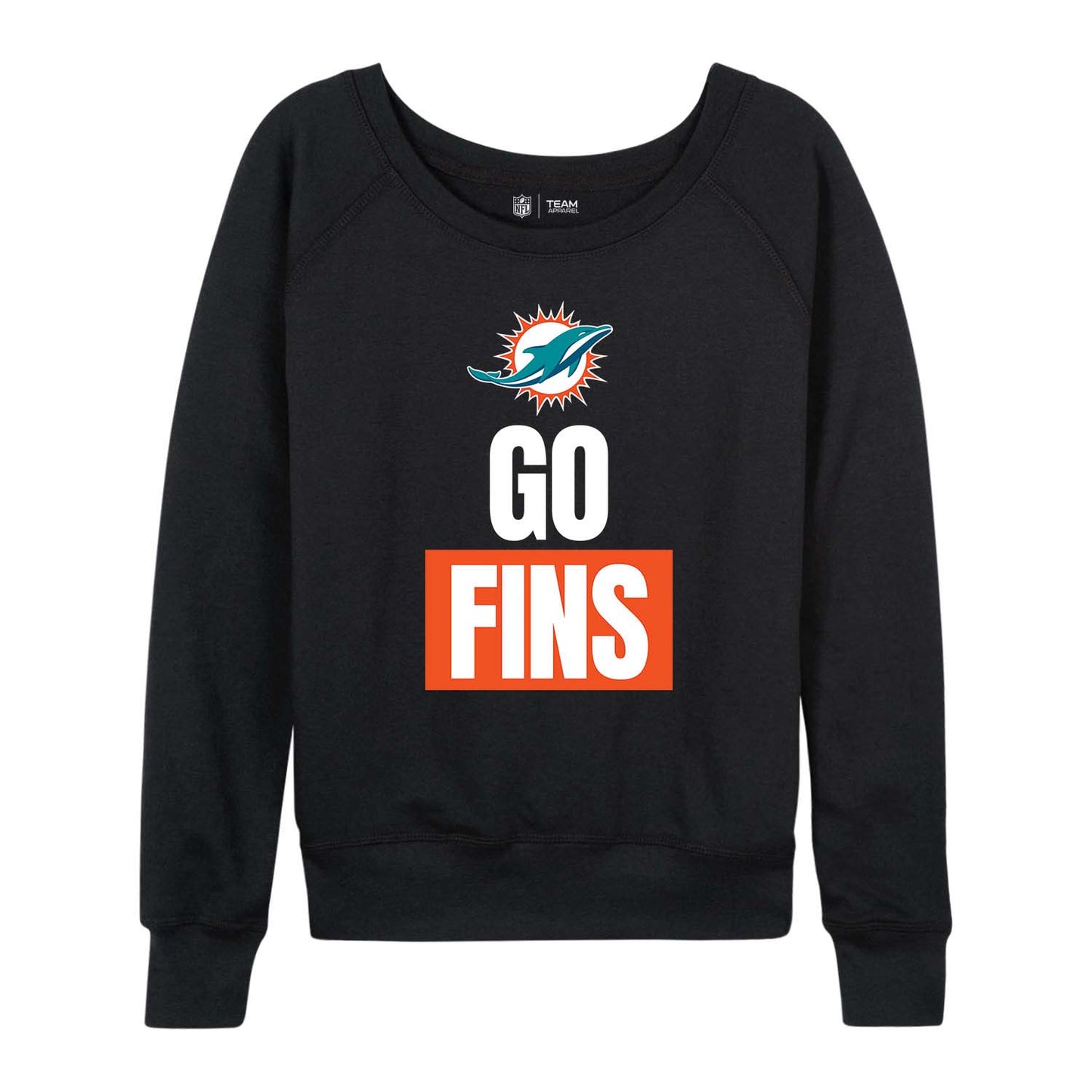 Miami Dolphins NFL Womens Team Slogan Crew Neck - Black
