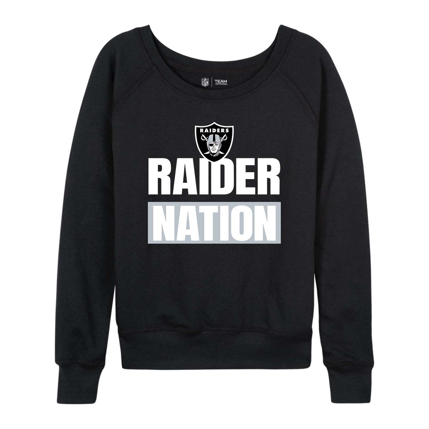 Las Vegas Raiders NFL Womens Plus Size Team Slogan Crew Neck - Black