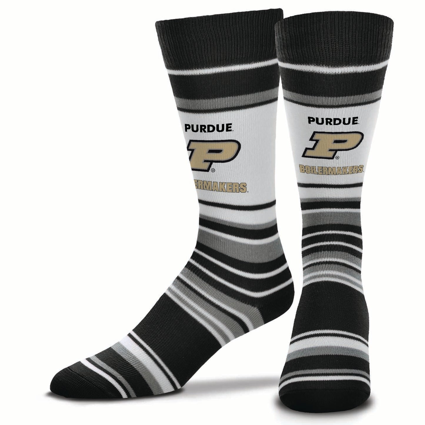 Purdue Boilermakers Collegiate University Striped Dress Socks - Black