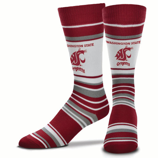 Washington State Cougars Collegiate University Striped Dress Socks - Maroon