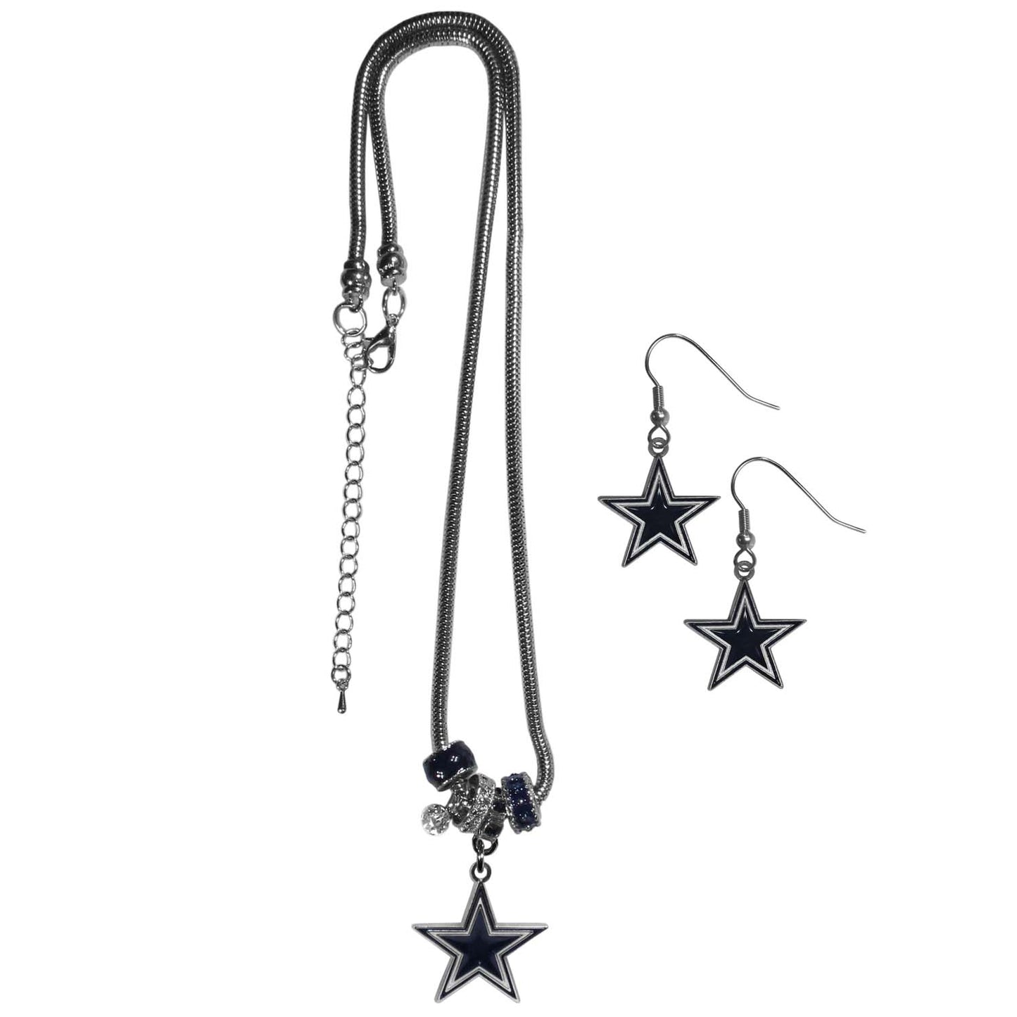 Dallas Cowboys NFL Game Day Necklace and Earrings - Silver